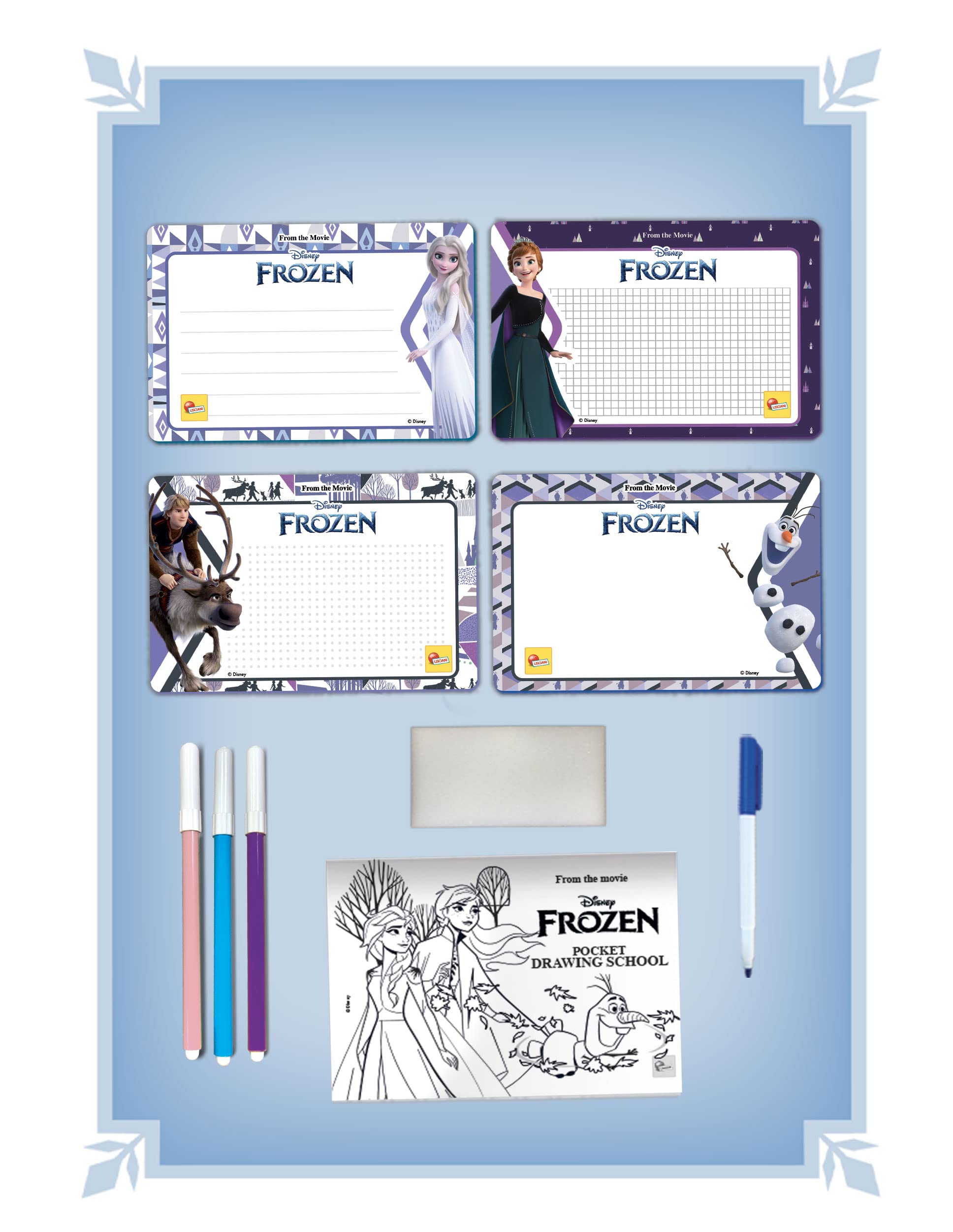 Lisciani - Frozen Pocket Drawing School, Wielobarwny 92192