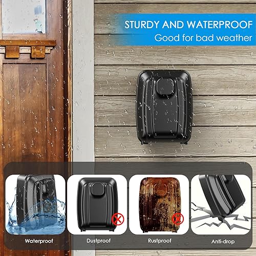 Miniatura 3 de AMIR Caja de bloqueo de llave para exterior, caja de seguridad montada en la pared para llave de casa, caja de almacenamiento de llaves de