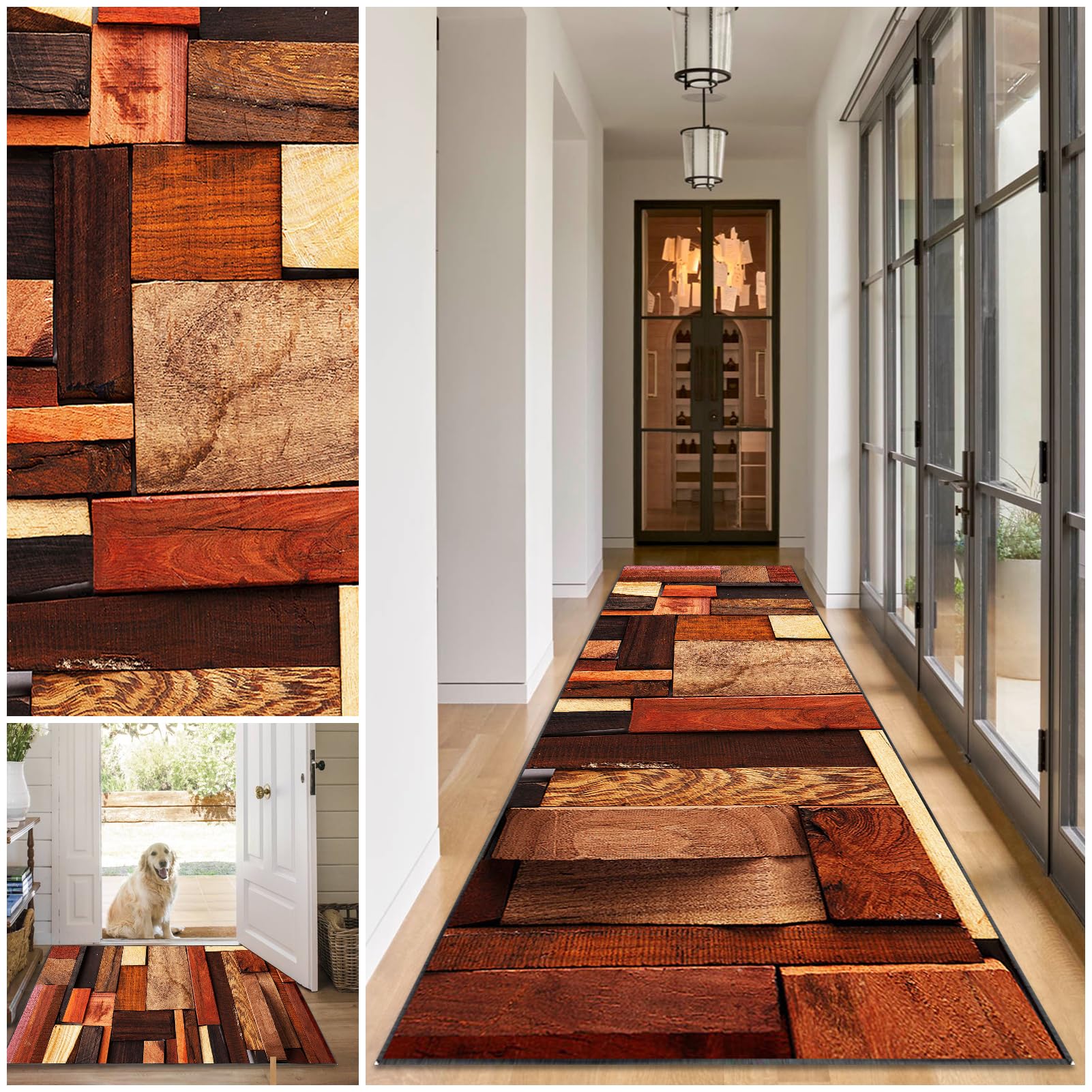 Runner Rugs for Hallway Washable Kitchen Rugs 50 x 300 cm Hall Runners Non Slip Long Kitchen Runner Rug Absorbent Floor Carpet Area Rug Door Mats Carpet Runner for Hallway Entryway Laundry Room