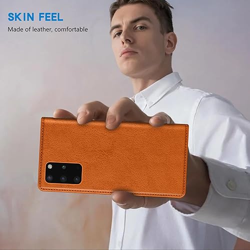 Miniatura 66 de ZZXX Funda tipo cartera para Samsung Galaxy S20 con bloqueo RFID, soporte de ranura para tarjetas, funda protectora de cuero magnético fuerte