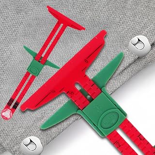 Durable 5-in-1 Precision Sliding Gauge Ruler Multi Functional Measuring Accessory for Sewing, Tailoring, Quilting, Patchwork and Crafts (Red)