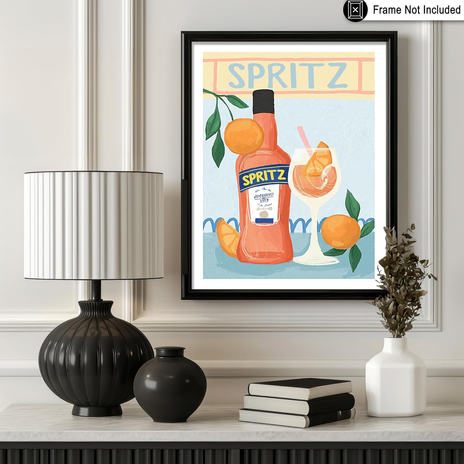 Poster Master Vintage Illustration Poster - Retro Advertising Print - Spritz, Cocktail, Alcohol Bottle, Orange - 8x10 UNFRAMED Wall Art - Gift for Artist, Friend - Wall Decor for Kitchen, Bar