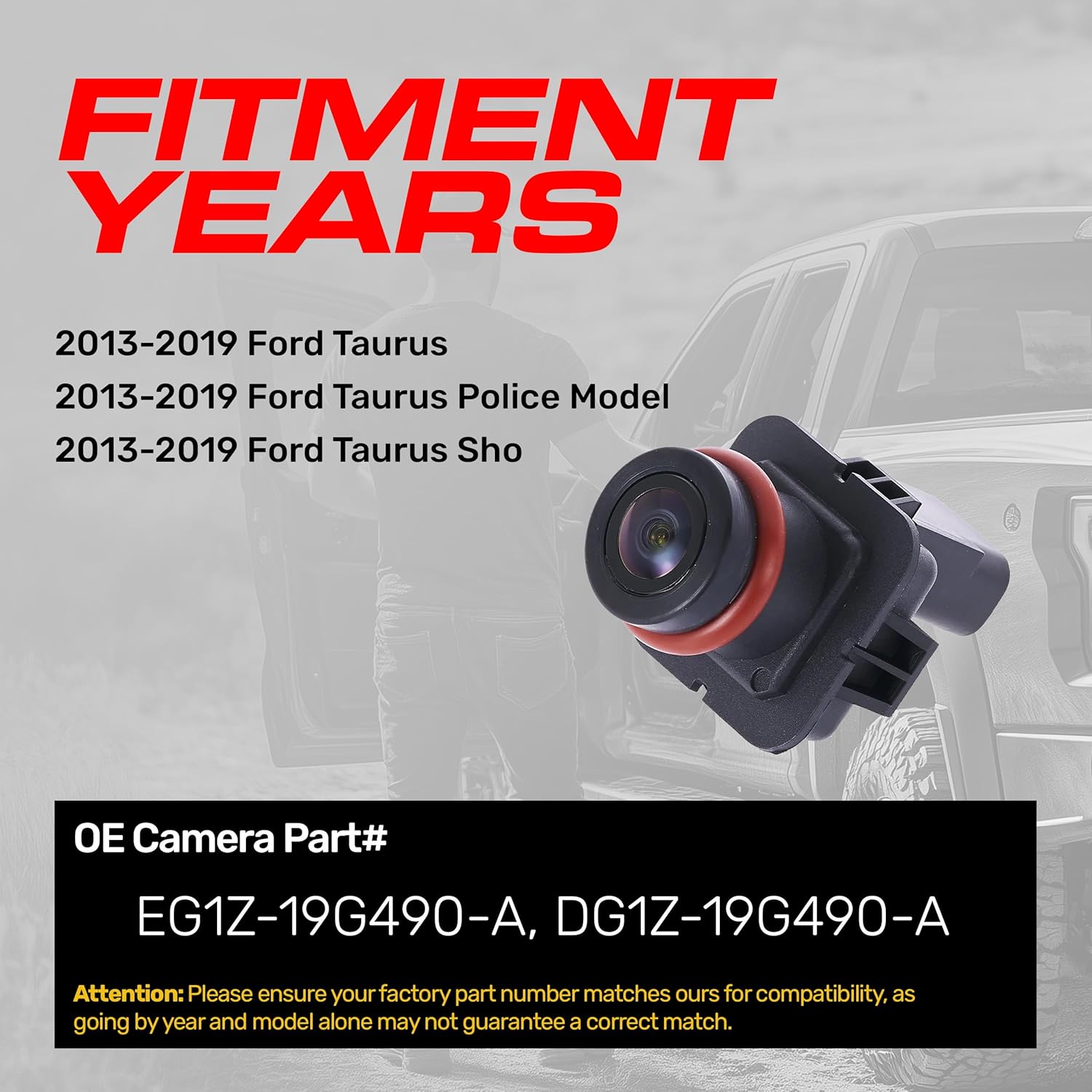 Master Tailgaters Replacement for Ford Taurus, Taurus Sho, Taurus Police Model (2013-2019) Backup Camera OE Part # EG1Z-19G490-A, DG1Z-19G490-A