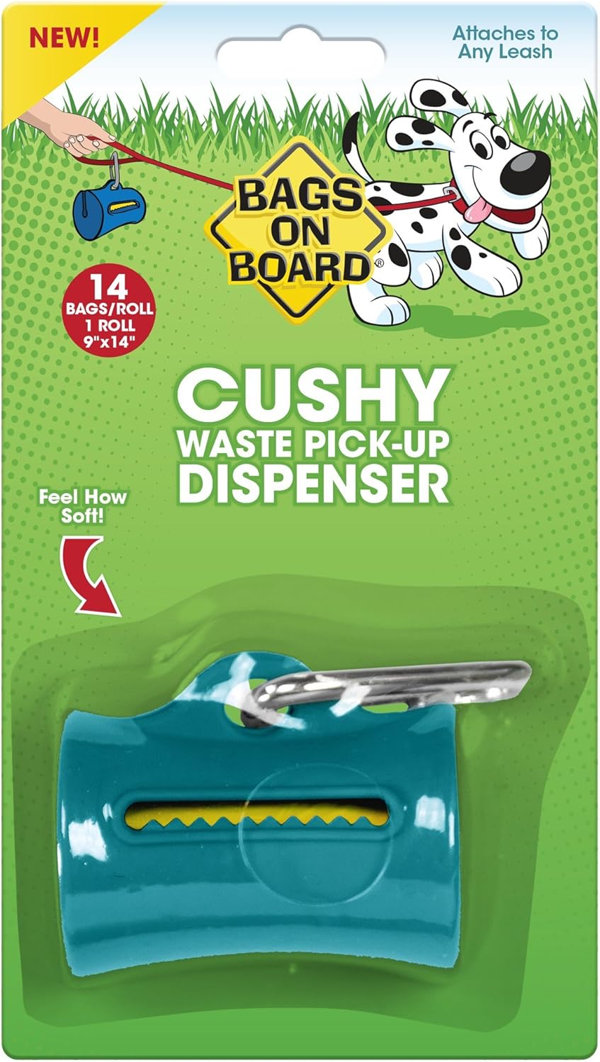 Bags On Board Cushy Dispenser W/14 BagsTeal Pet Supplies