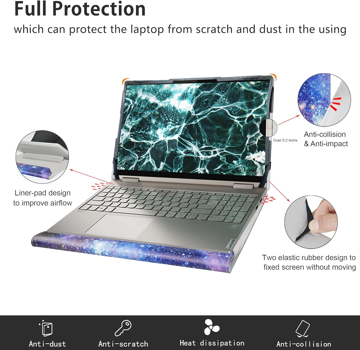 Alapmk Protective Case for Lenovo IdeaPad 1 15 Gen 7/IdeaPad 1i 15 Gen 7/IdeaPad 1 15IJL7/IdeaPad 1 15AMN7/IdeaPad Slim 3i 15 Gen 9/IdeaPad Slim 3 15IRU9 15ITN9 15.6" Laptop,Galaxy - Image 4