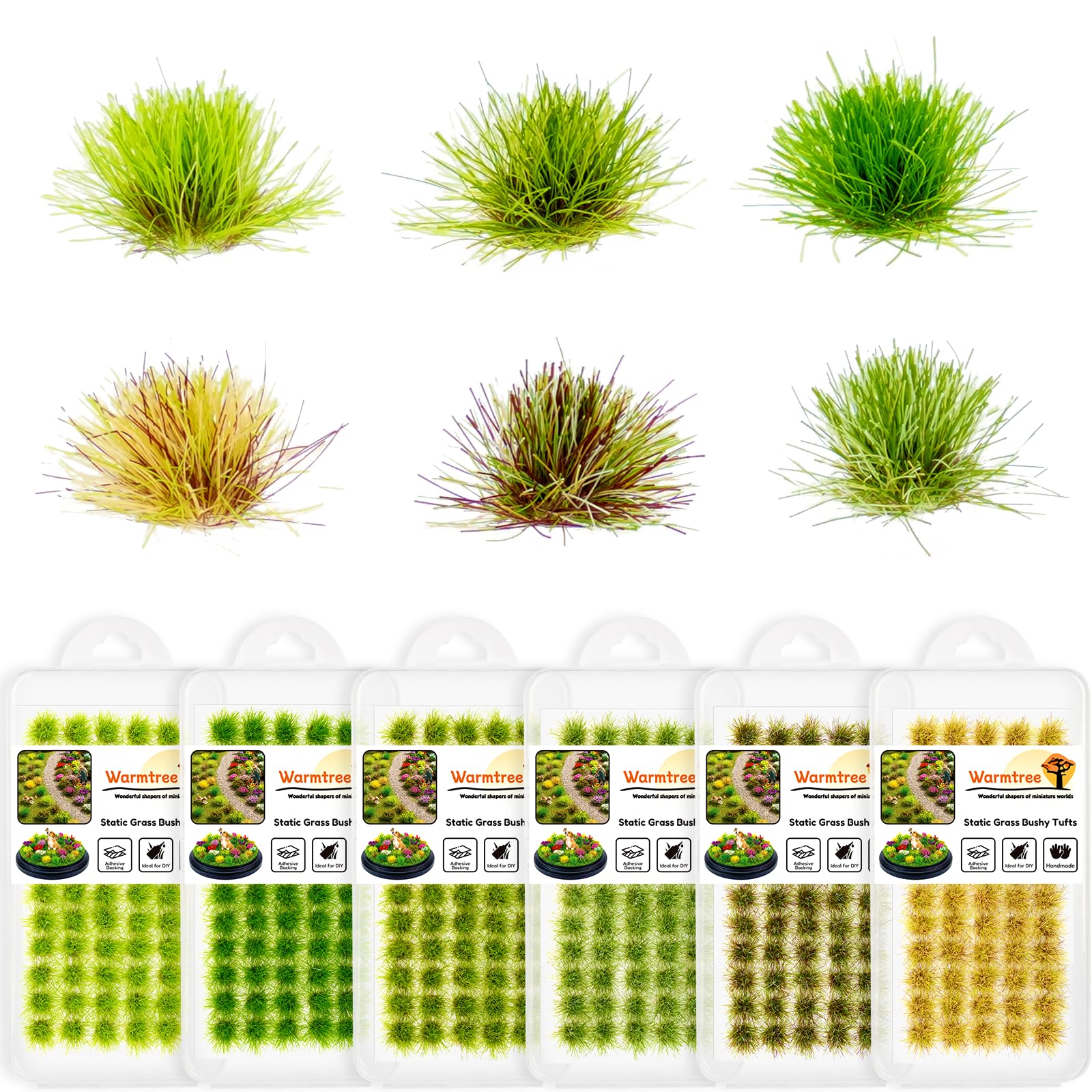 360 Pcs Static Grass Lowland Shrubs Tuft Terrain Model Kit for Train Landscape Railroad Scenery Sand Military Layout Model Miniature Bases and Dioramas