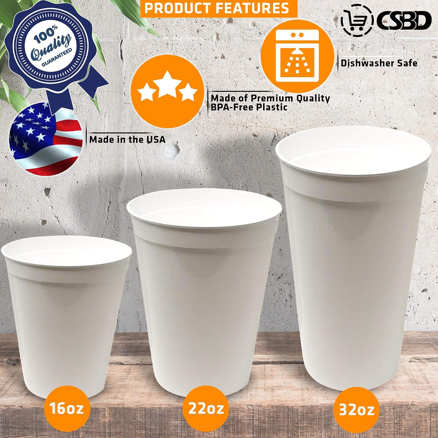 Uр Tо 40% оƒƒ CSBD Stadium 16 oz. Plastic Cups, 10 Pack, Blank Reusable Drink Tumblers for Parties, Events, Marketing, Weddings, DIY Projects or BBQ Picnics, No BPA (Black) Prоmо 40% оƒƒ CSBD Stadium 16 oz. Plastic Cups, 10 Pack, Blank Reusable Drink Tumblers for Parties, Events, Marketing, Weddings, DIY Projects or BBQ Picnics, No BPA (Black)