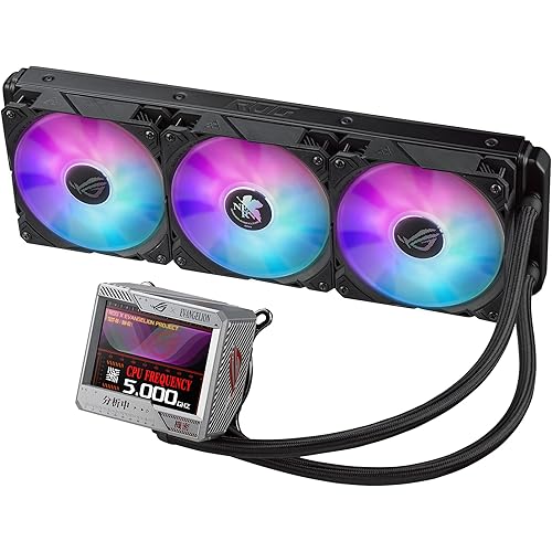 ASUS ROG Ryujin II 360 ARGB EVA EDITION all-in-one liquid CPU cooler 360mm Radiator (3.5"color LCD, embedded pump fan, 3xROG 120mm ARGB fans, compatible with Intel LGA1700,1200 and AM5,AM4 socket)