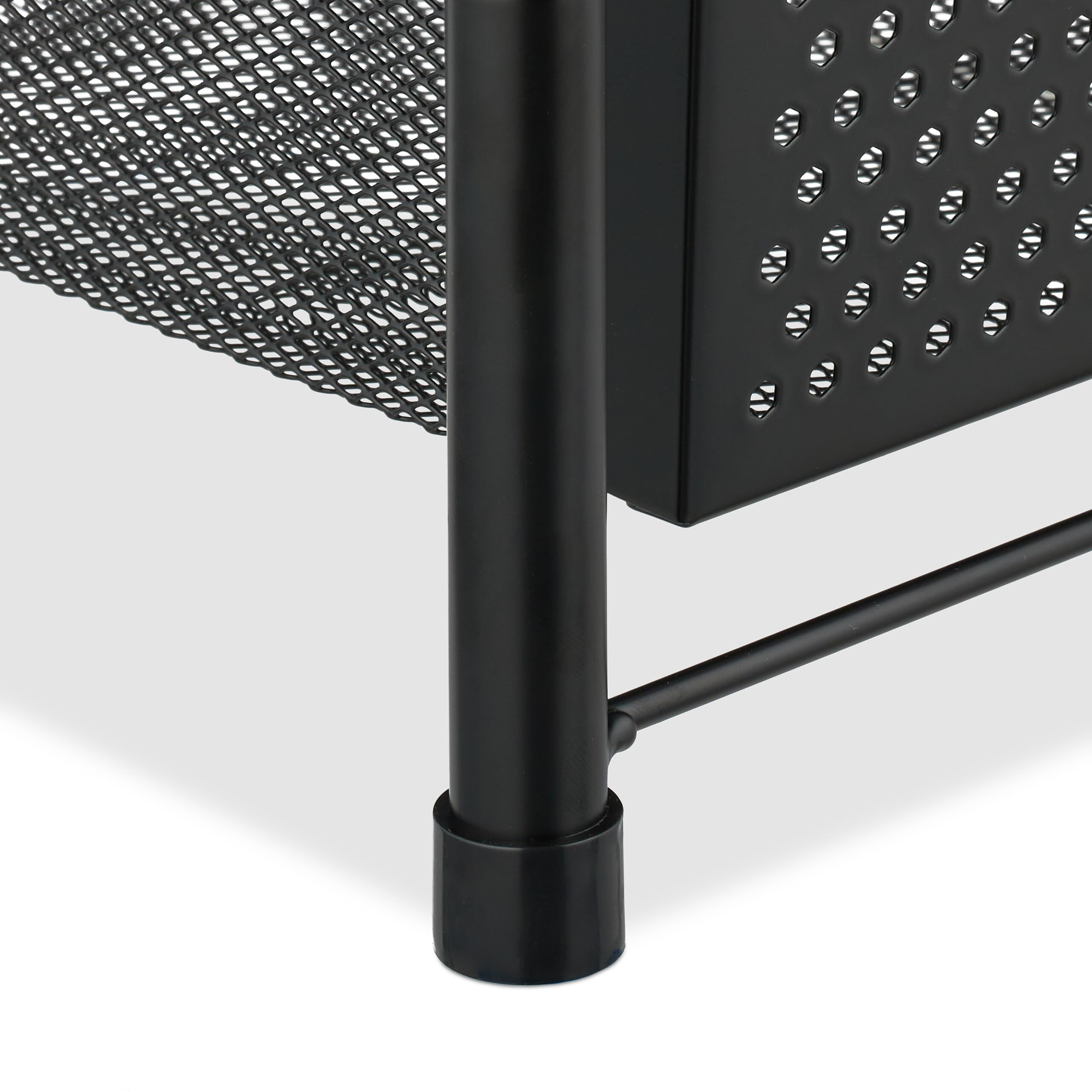 Relaxdays Schubladenregal, stapelbarer Büro Organizer, 3 Ausziehkörbe, Metall, Küche, Bad, HBT: 35x28x42,5 cm, schwarz