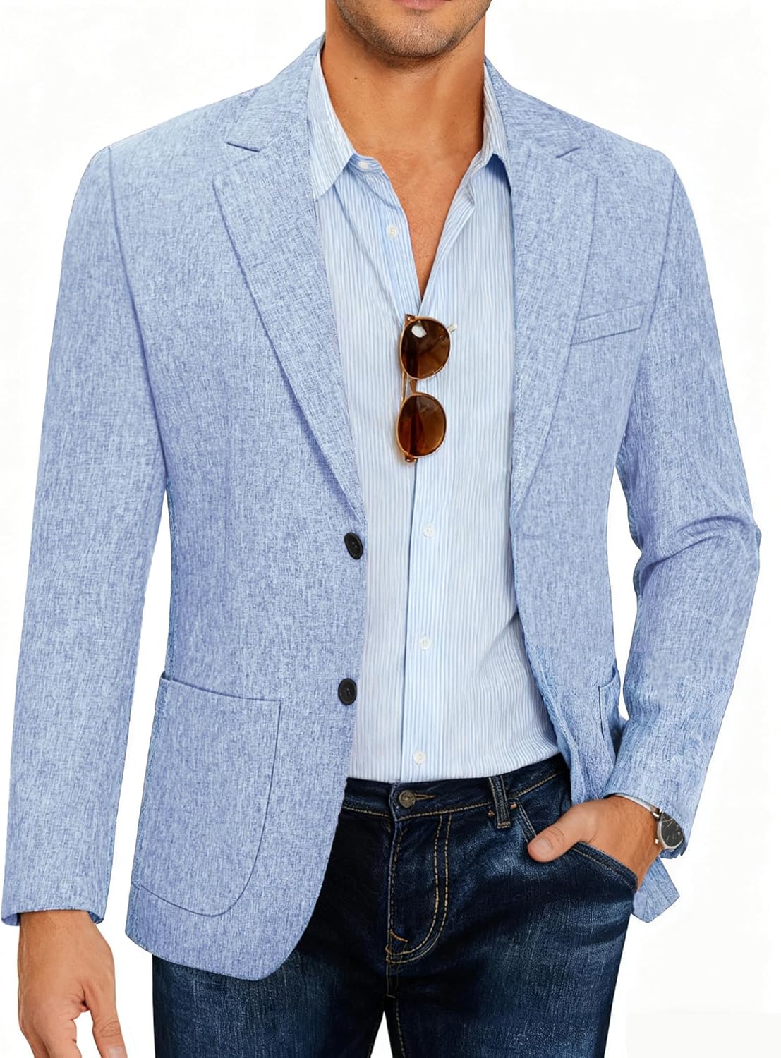 COOFANDY Mens Casual Blazer Slim Fit Sport Coat Lightweight Two Button Suit Jackets