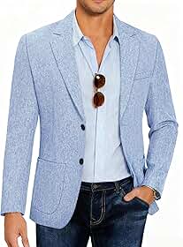 Casaco Esportivo Masculino E Blazers Slim Fit Para Casamento, Jaquetas Clássicas, Blazer Azul-Celeste
