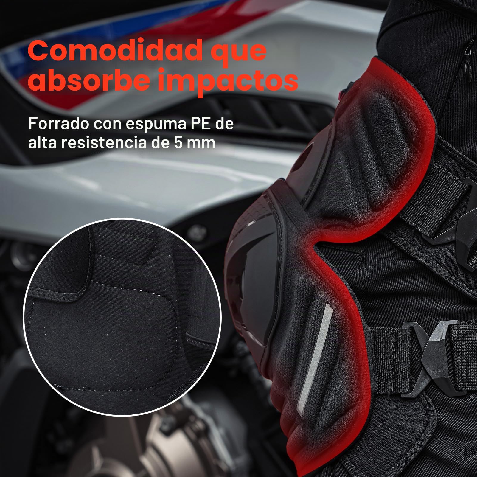 Scoyco Protectores de rodillas para motocicleta, nivel de protección CE 1 Multifuncional protector de rodillas para motocross patines en línea MTB Skateboard E-Bike Carcasa de TPU Equipo de protección