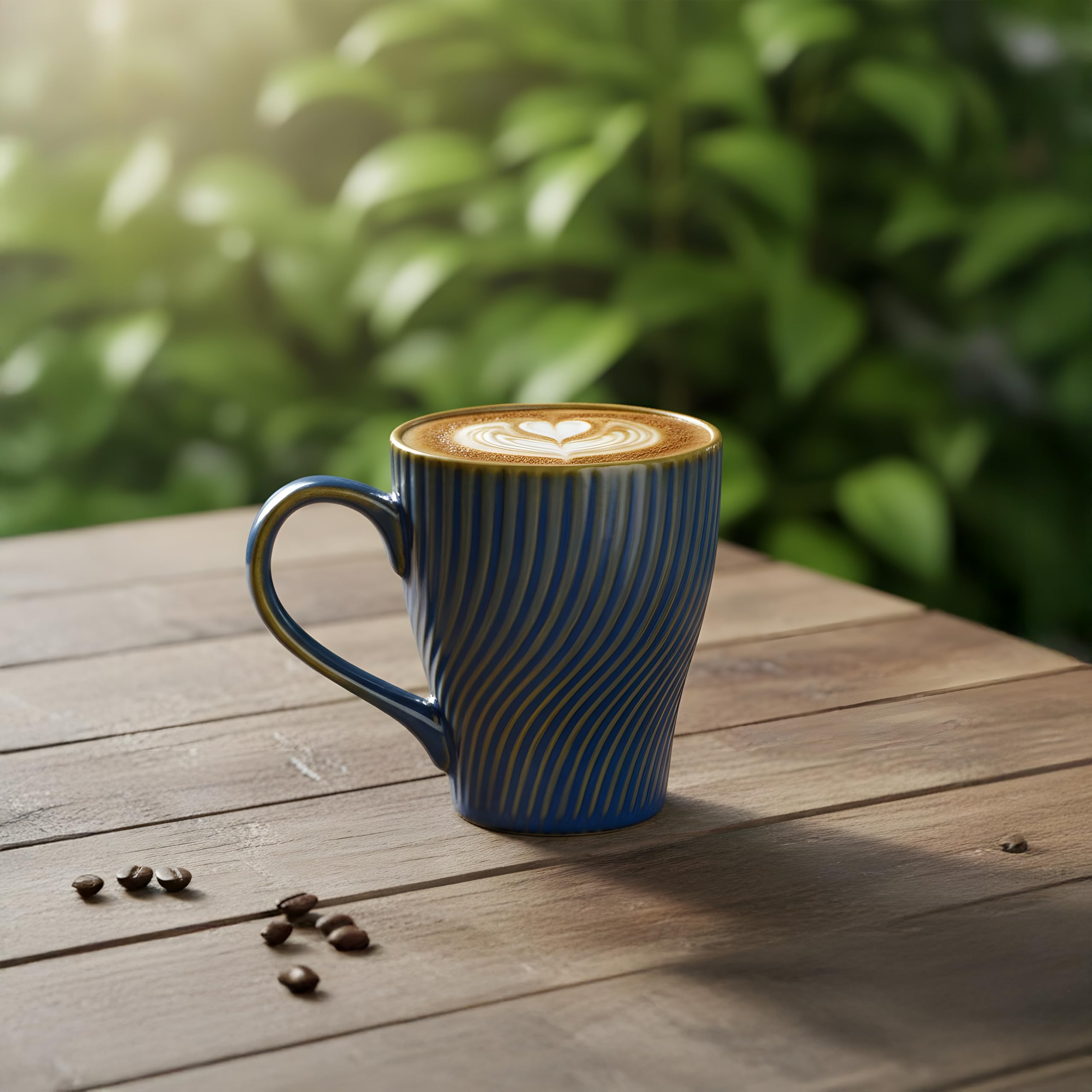 CRAF10 Indigo Gold Coffee Mugs - Set of 1 -6 CRAF10 Indigo Gold Coffee Mugs - Set of 1 -6