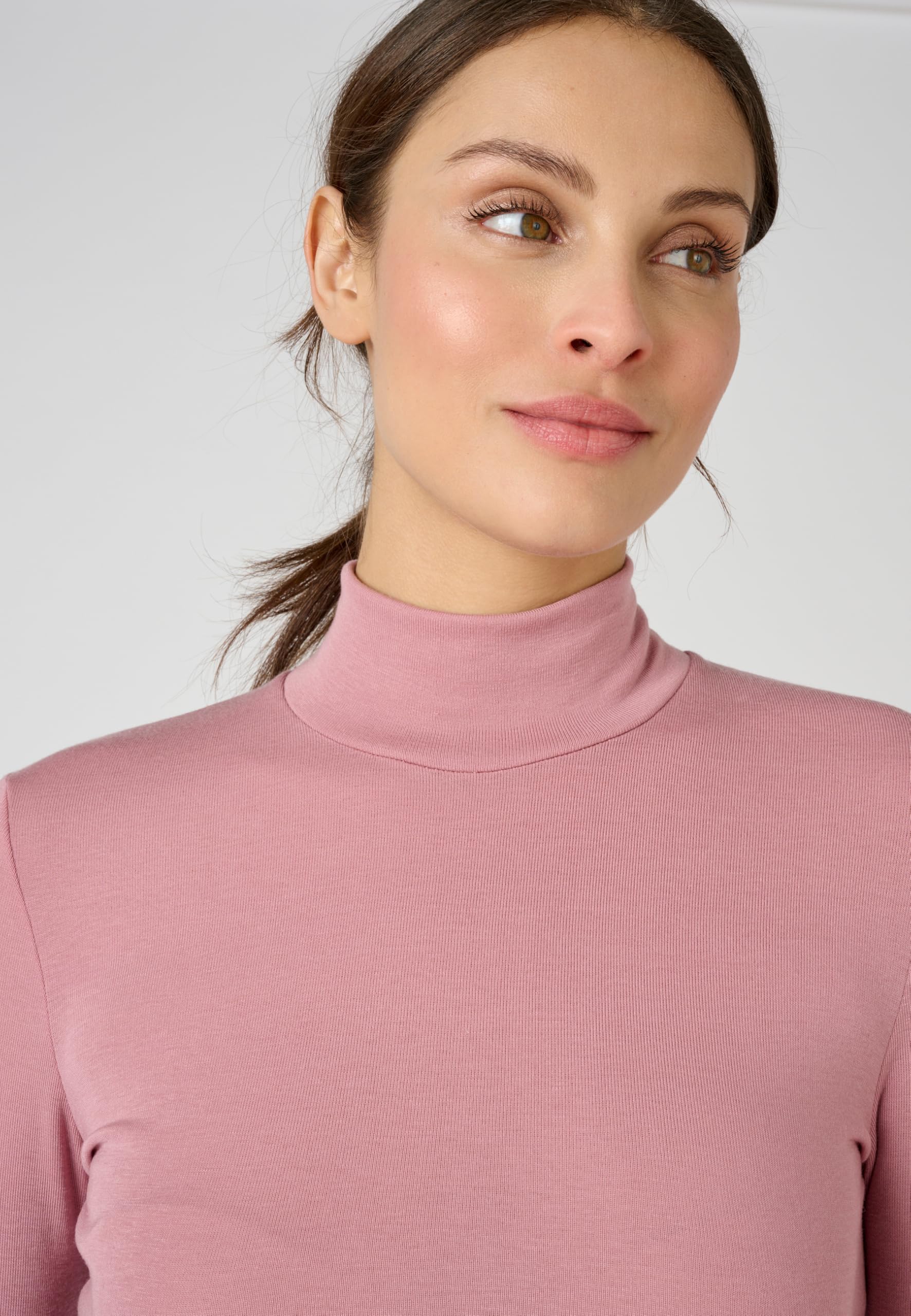Damart T-Shirt Fine côte, col Montant Intimo Donna
