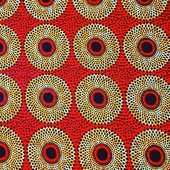Amazon.com: African Fabrics by The Yard - Ankara, Kitenge Large Circle ...
