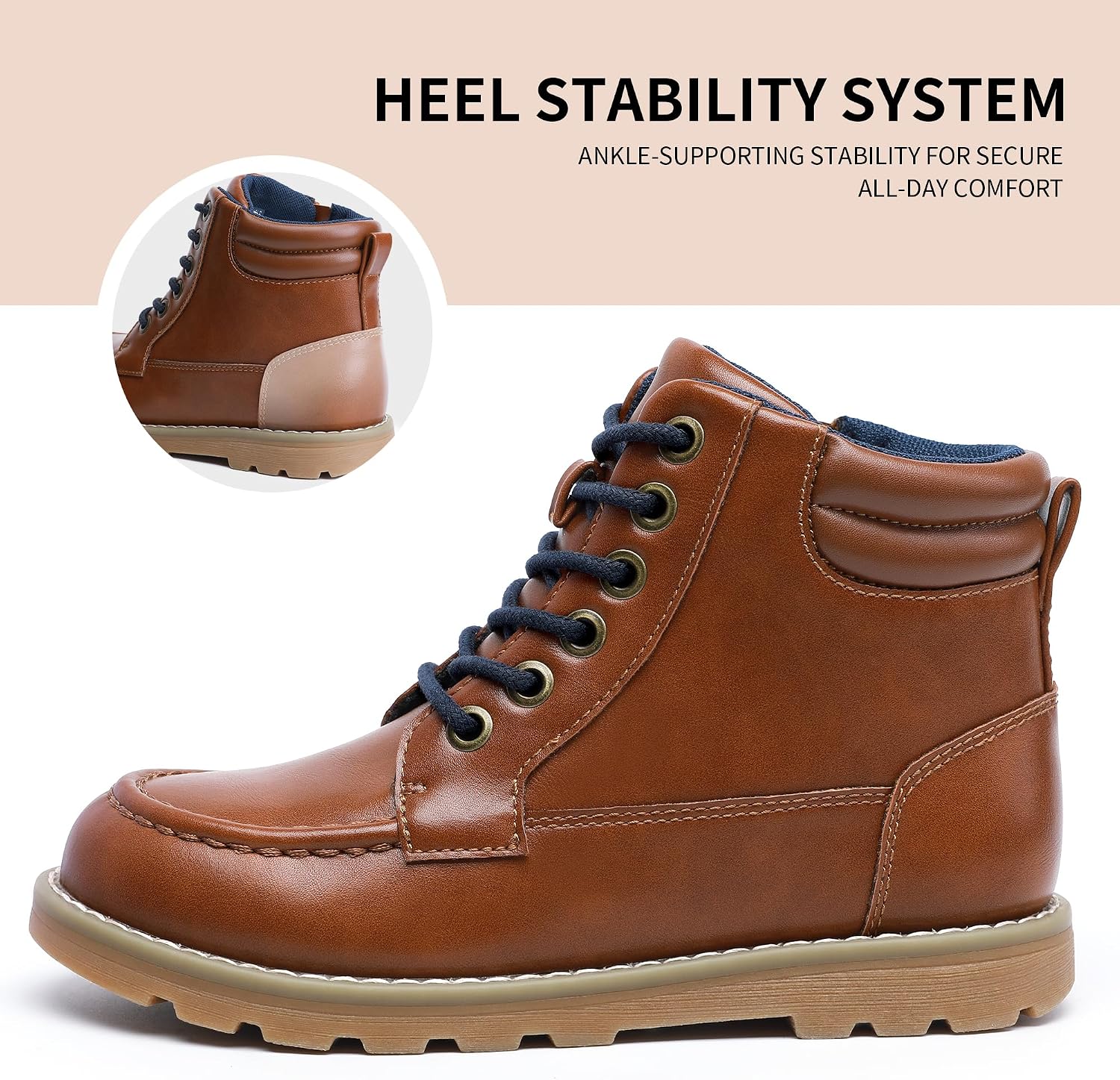 MIXIN Girls Boys Ankle Snow Boots Winter Casual Dress Shoes with Side Zipper for Little/Big Kids
