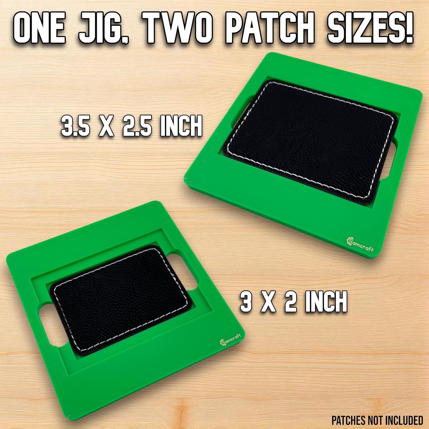 Samcraft Rectangle Patch Jig for xTool F1 - Holds 3x2 and 3.5x2.5 Inch Leather Patches for Engraving