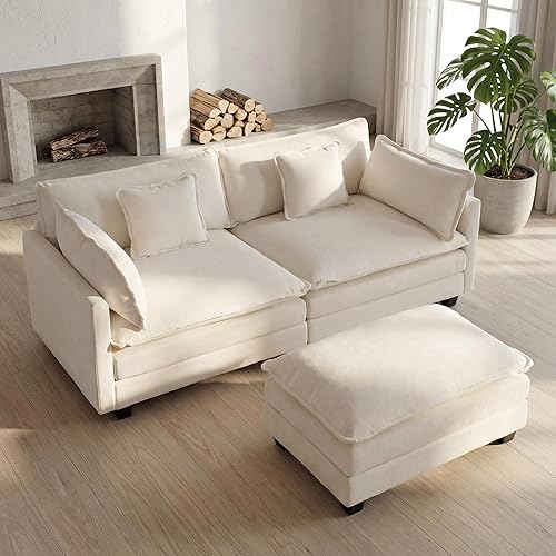 Miniatura 14 de Sofá seccional, cómodo sofá modular de nube, sofá modular de asiento profundo, sofá moderno en la nube, sofás modulares para sala de estar,