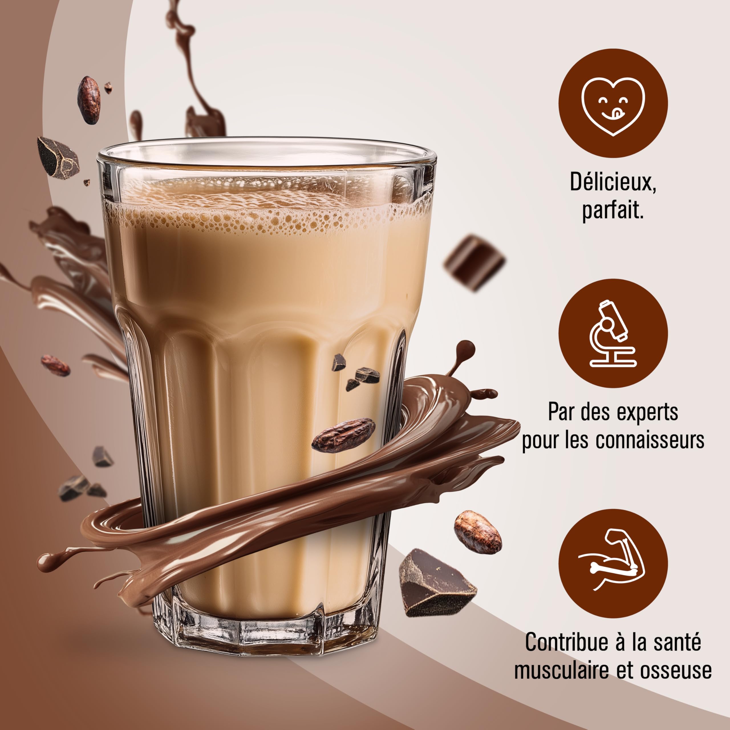 Chiefs® Milk Protein Drink avec 26 g de protéines et BCAA • Shake riche en protéines et faible en glucides, sans lactose et sans sucres ajoutés • 8 x 330 ml (Choco Mountain)