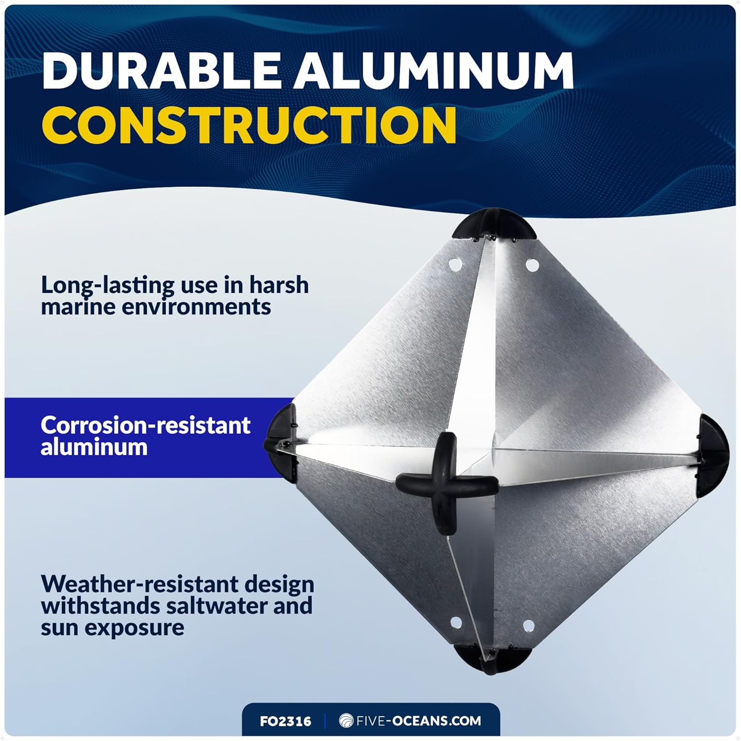 Five Oceans 12 x 12-Inch Radar Reflector, Aluminum, Marine Reflector for Small to Medium-Sized Powerboats, Fishing Boats, Inflatables and Rigid Inflatable - FO2316 5 810LUXQpb8L. AC SL1500