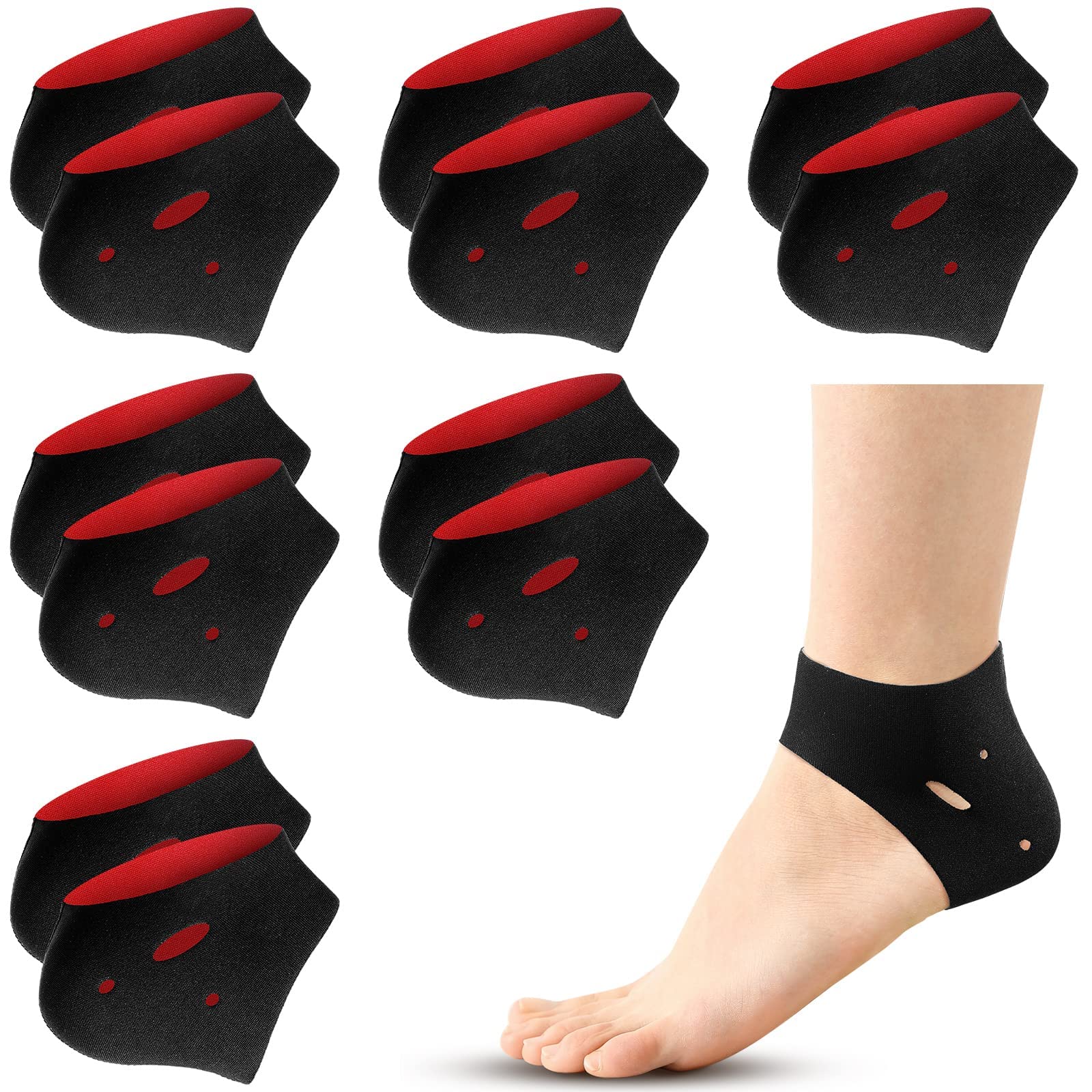 KASTWAVE Heel Protectors, Gel Heel Cups, 6 Pairs Heel Protectors Heel Cups for Heel Cushion Support for Plantar Fasciitis, Heel Pain, Achilles Tendinitis, Dry Cracked Heels, Heel Pads for Men & Women