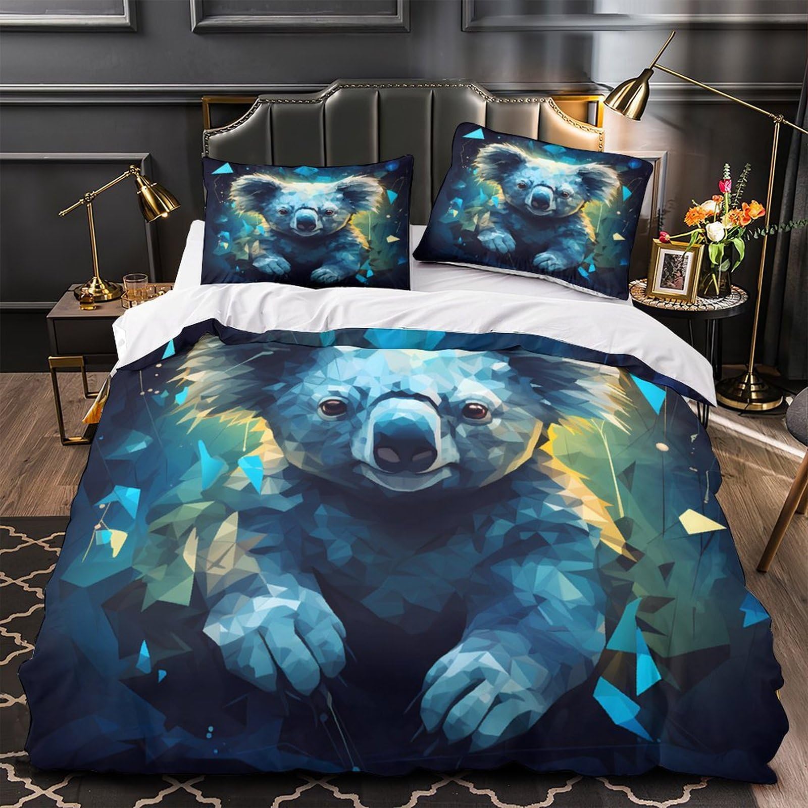 Parure de lit méduse housse de couette 260x220 | Linge de lit microfibre 3D