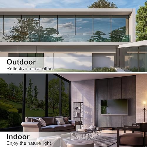 Miniatura 4 de Película de privacidad unidireccional para ventana tinte de ventana con bloqueo solar para el hogar, película de privacidad diurna para ventana, no