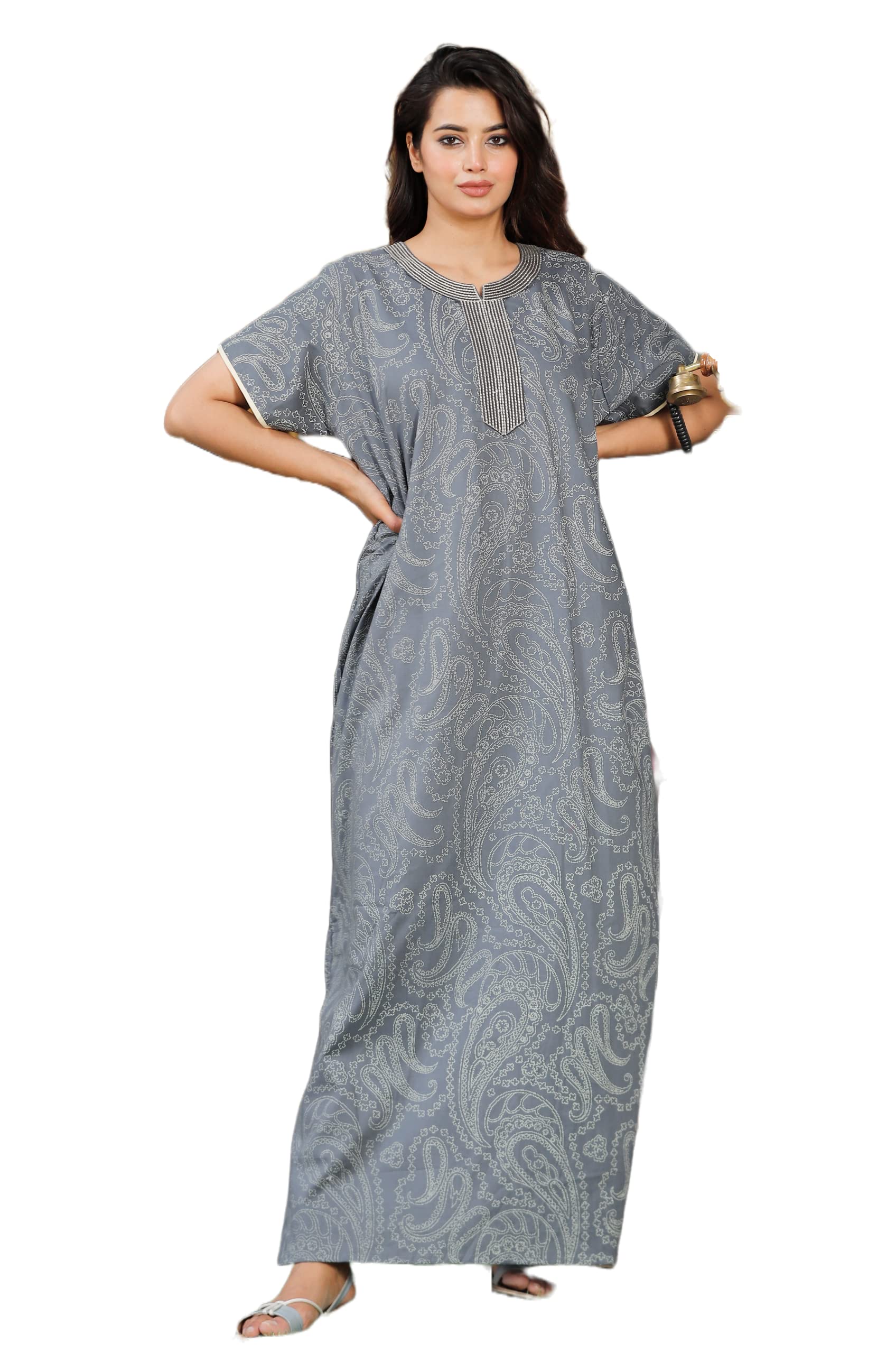 G4GirlCotton Embroidery Nighty for Womens/Girls (Z9)