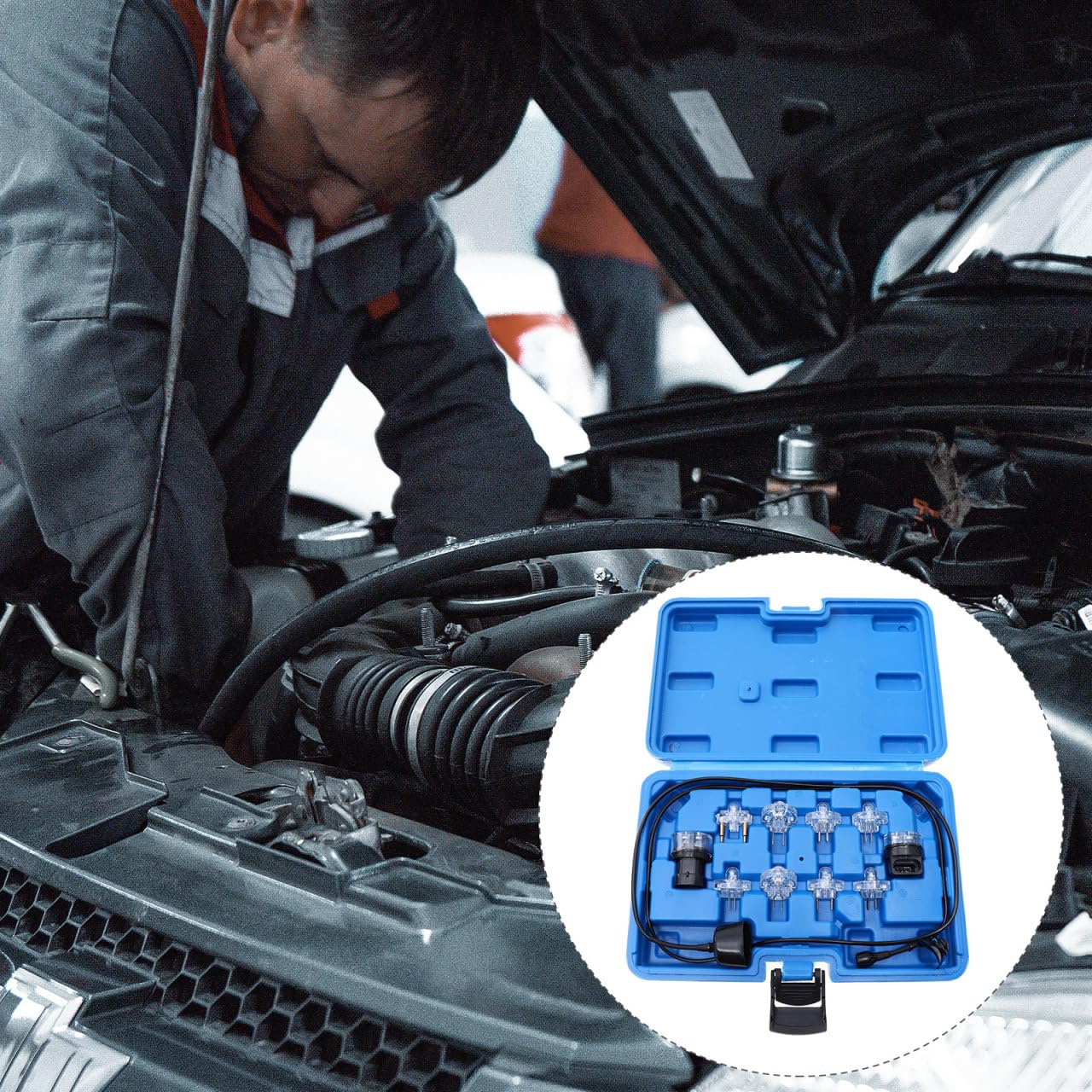 Fahrzeugkreis-Testleuchte Set Multifunktionales Auto Prüflicht Mit Kraftstoffinjektor Tester Inspektionsleuchten Für Elektrische Wartung 9.84X6.50X2.17In