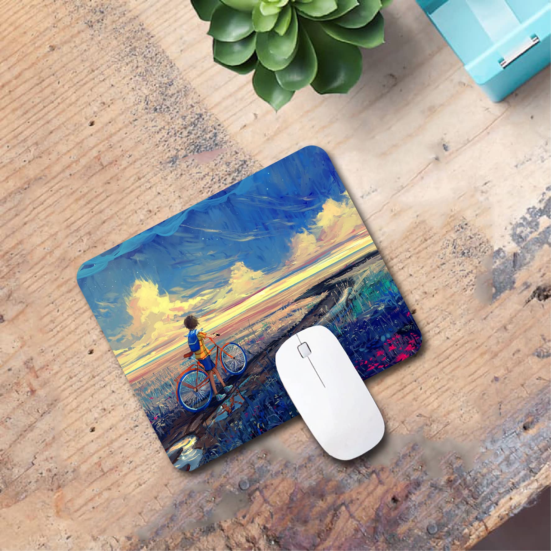 woopme® Alone Walking Boy Printed Mousepad Compatible for Laptop Desktop Computer Boys Girls Kids PC Mouse Pads Smooth Gaming Multicolored L x H 24 x 20 CMS