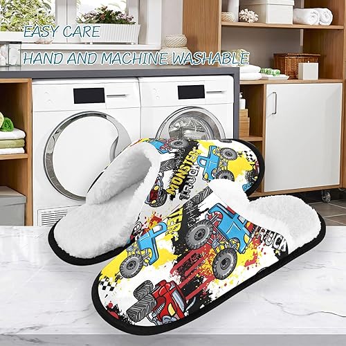 Miniatura 3 de Monster Car Slippers for Women Men Soft Memory Foam Non-Slip Indoor House Slippers for Gift Hotel Guest Travel Bedroom Decor,M