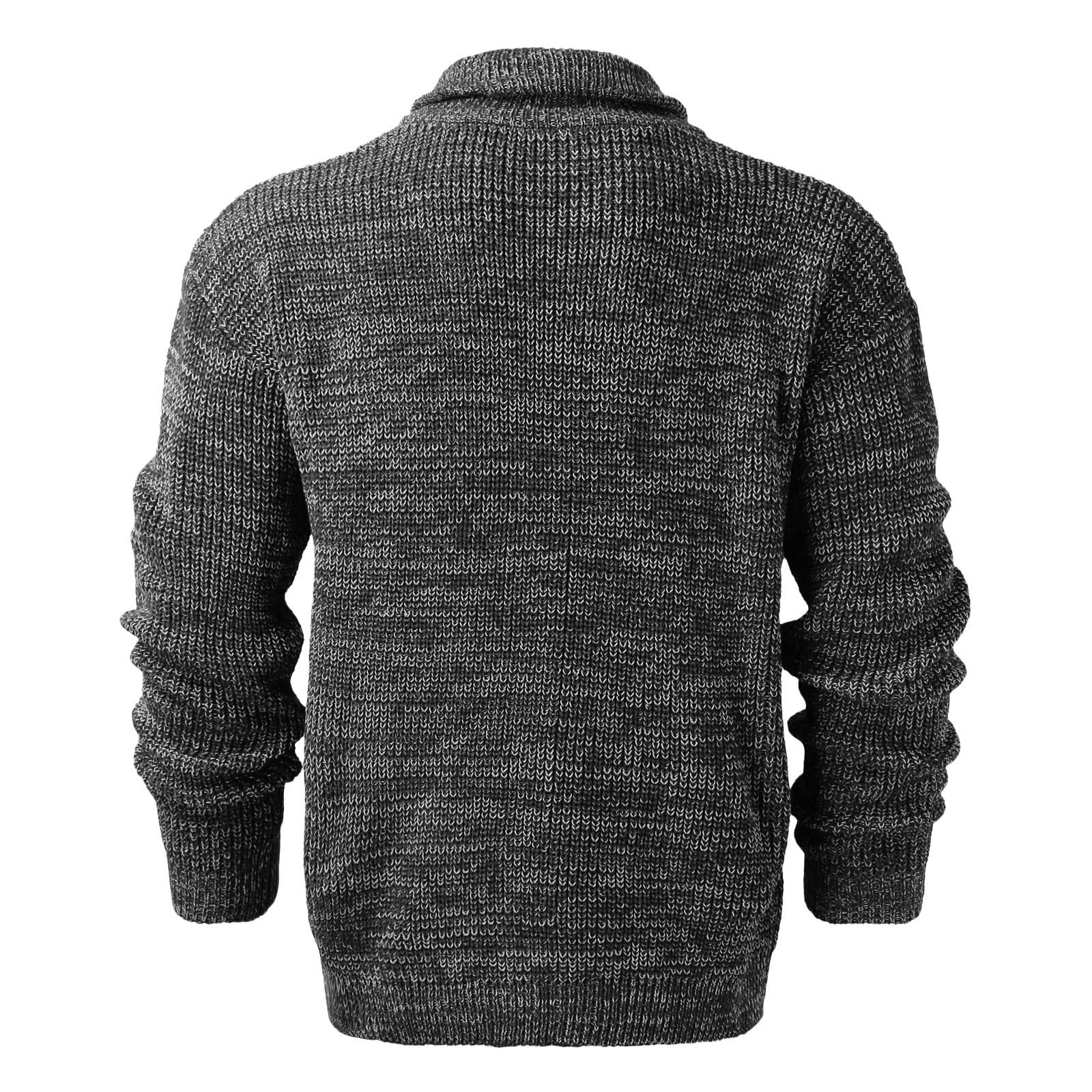 Cardigan Hombre Lana, Chaqueta Punto Hombre con Cuello En V Forrado con Botones De Punto Grueso Chaqueta De Transición Cálida Rebecas con Botones Y Bolsillos para Exterior El Ocio
