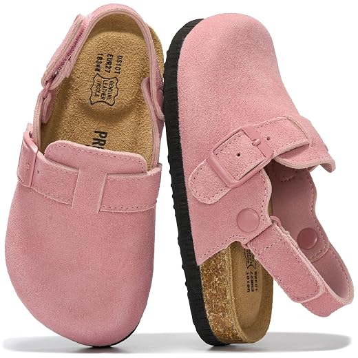 Project Cloud Kids 100% Genuine Leather Non Slip Clogs with Cork Footbed