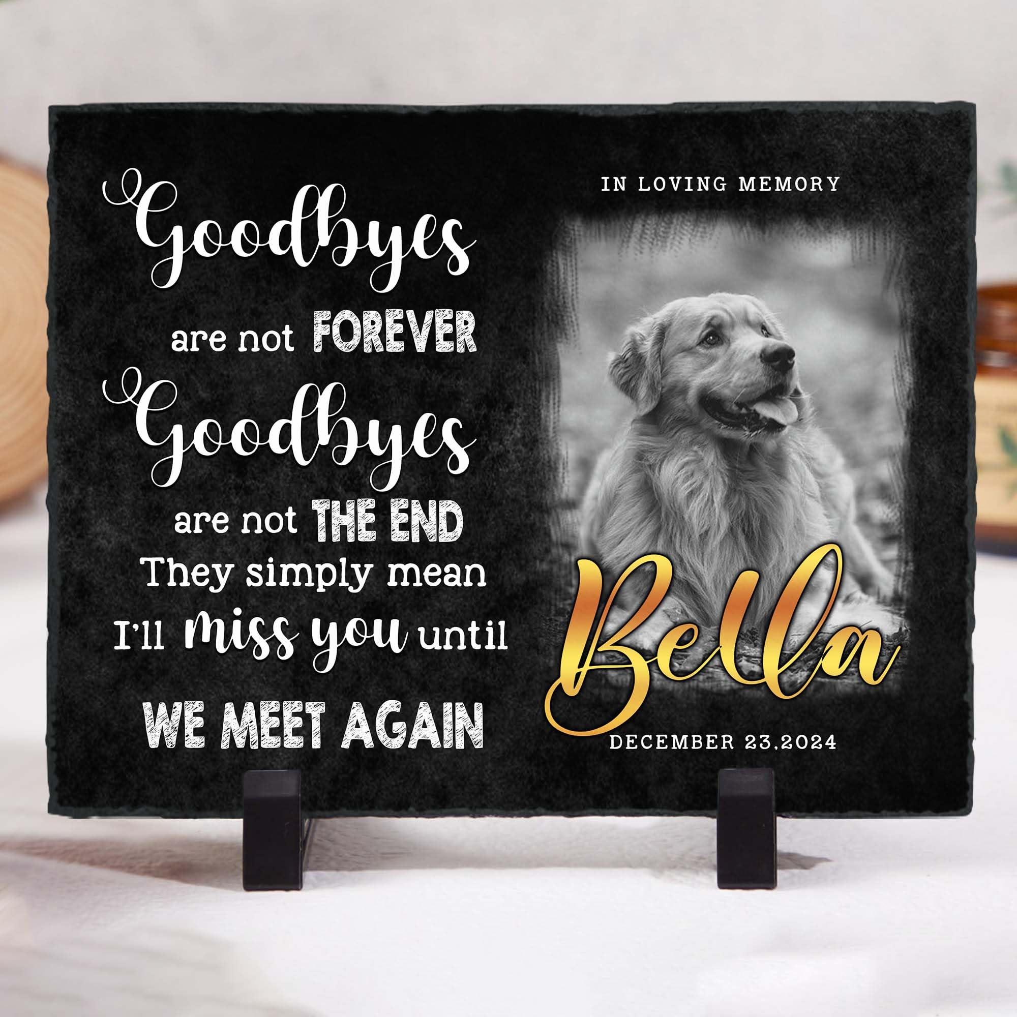 HEGANITS Custom Pet Memorial Personalized Cat Memorial Headstone Rectangular | in Loving Memory Dog Loss Gift (Hen-mst-07)