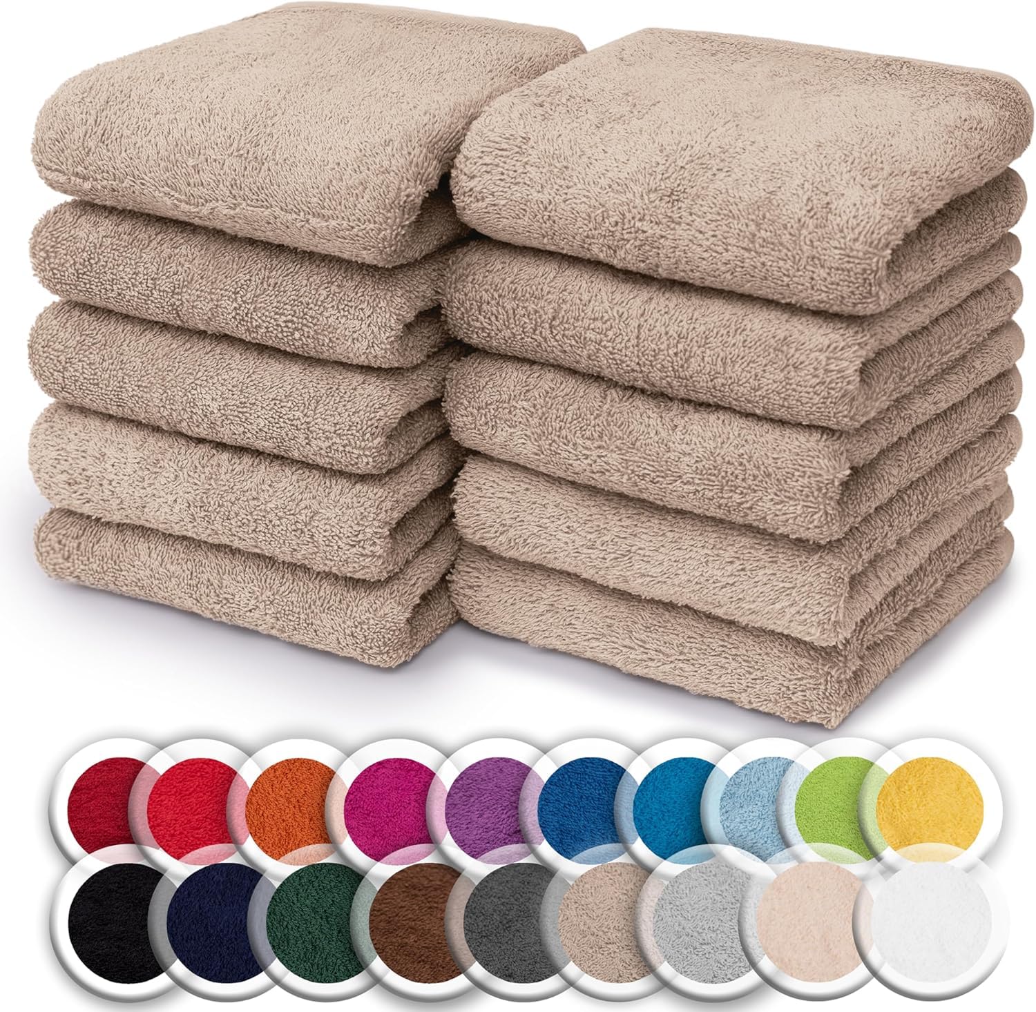 NatureMark Juego de 10 toallitas de Rizo para Cara y Manos – 100% algodón, Suaves y absorbentes – 30×30 cm, Verde Oscuro — view 15