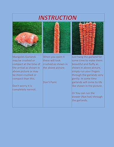 Miniatura 3 de Guirnalda de caléndula artificial de 5 pies para fiesta de boda india/americana, guirnalda de imitación para boda, decoración de Diwali, decoración