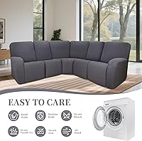 Vista 482 de Fundas 100% impermeables para sofá reclinable seccional, fundas para sofá reclinable en forma de L, funda para sofá seccional de esquina