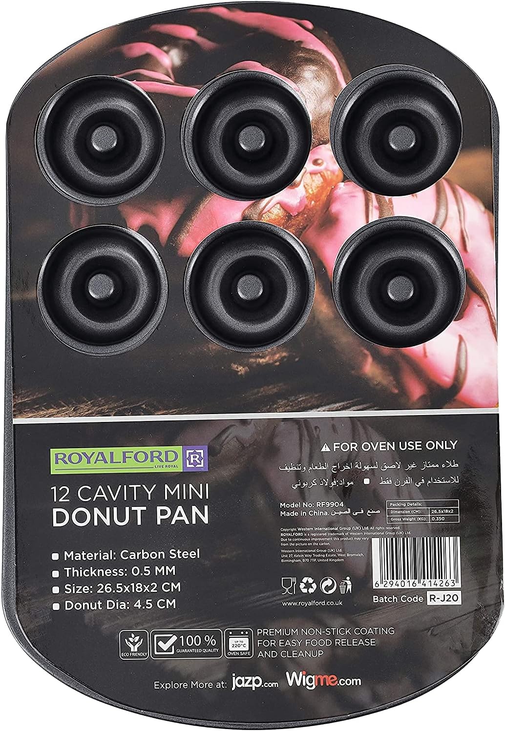 Royalford RF9904 Doughnut Pans For Baking With 12 Slots - REUsable Bagel Mold Tray Prolonged Use | Microwave, & Freezer Safe Molds Small Donuts, Cookie, Resin Art, More