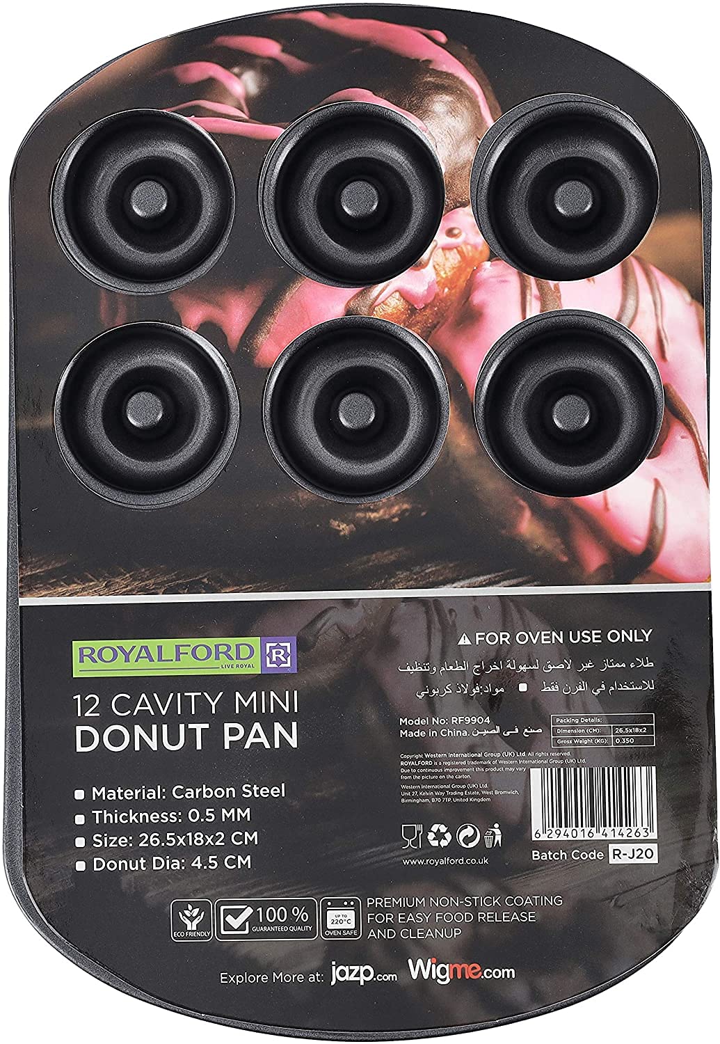 RF9904 Doughnut Pans For Baking With 12 Slots - REUsable Bagel Mold Tray Prolonged Use | Microwave, & Freezer Safe Molds Small Donuts, Cookie, Resin Art, More