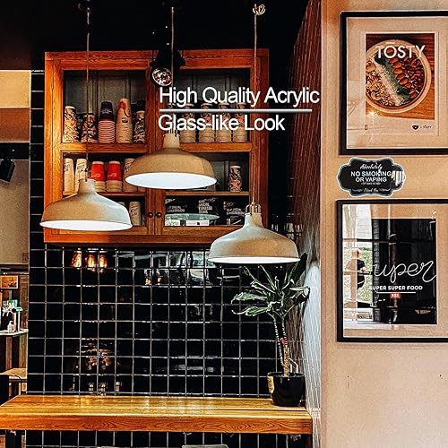 Miniatura 10 de Letreros acrílicos sin humo de RAMIEYOO de diseño de "Absolutely No Smoking Vaping of Any Kind", (2 unidades) de RAMIEYOO Designer, cinta adhesiva