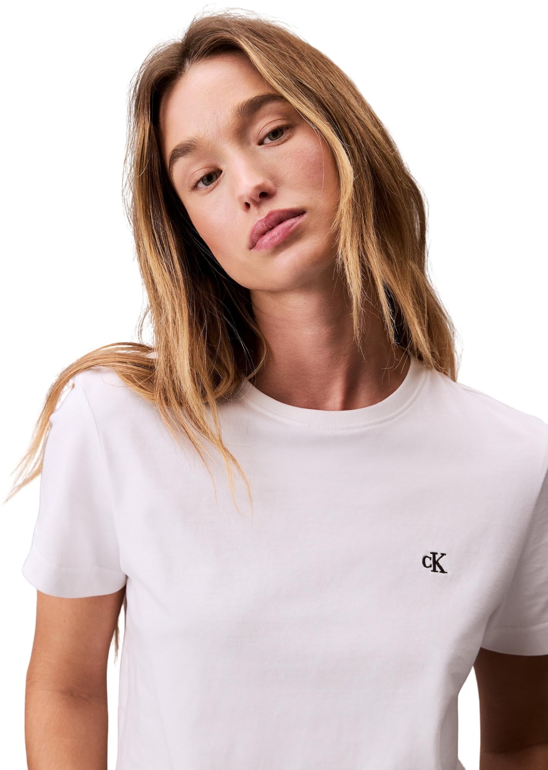 Calvin Klein Camiseta de Manga Corta Mujer Archive Jersey tee con Cuello Redondo