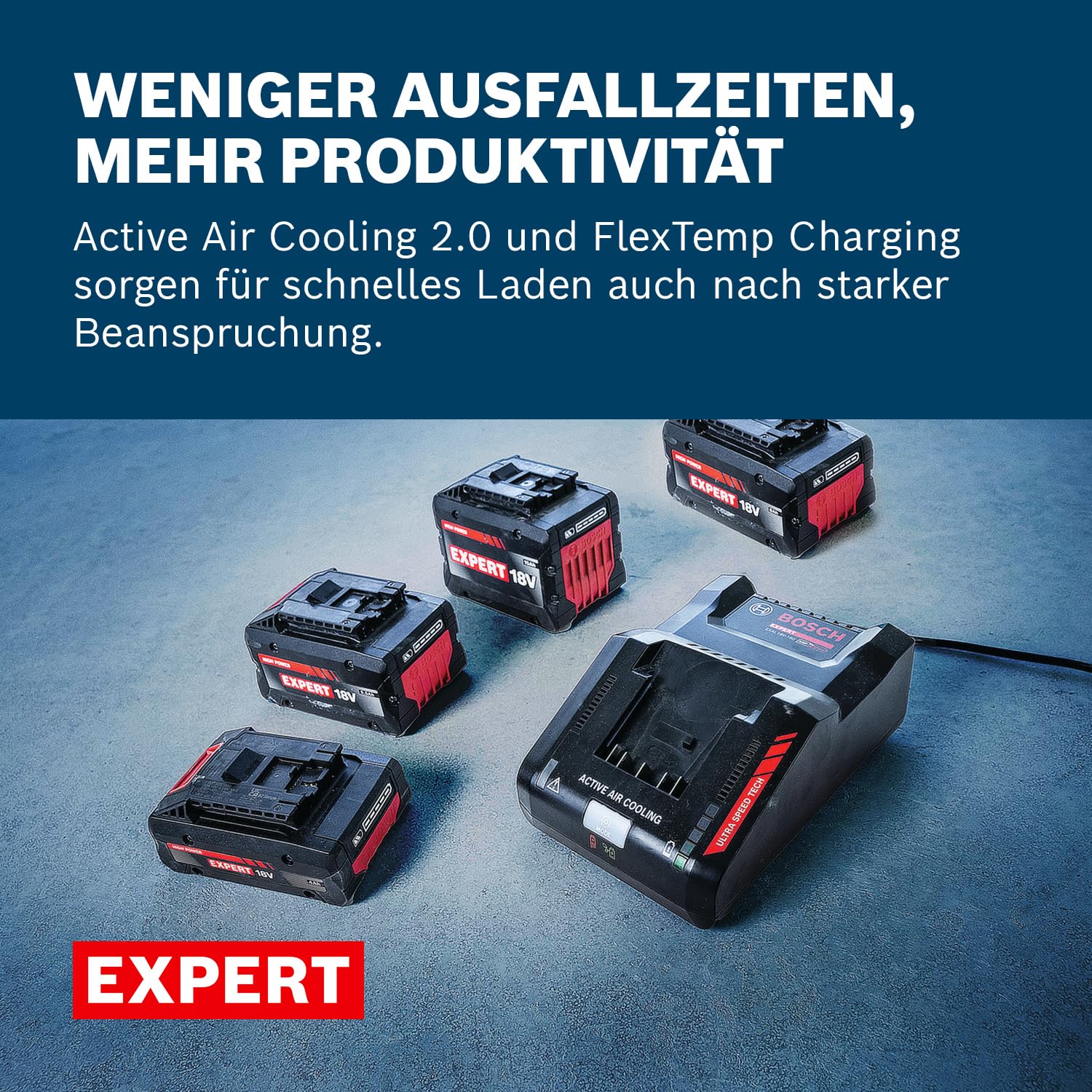 Bosch EXPERT 18V System Ultraschnelles Ladegerät EXAL18V-160