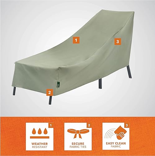 Miniatura 3 de Modern Leisure Basics Funda para silla tumbona de patio, tela resistente a la intemperie, protección de muebles, perfecta para terraza y porche, 76