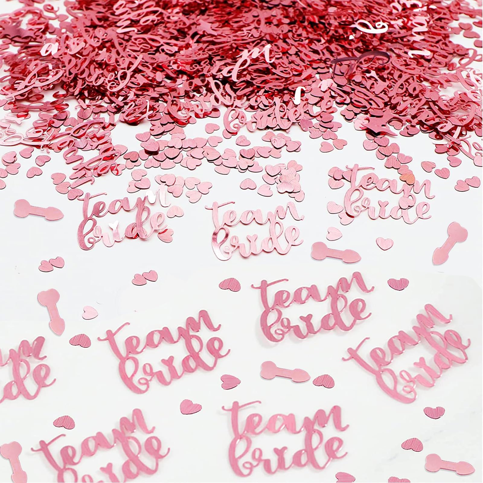 BURGEONConfetti Wedding, Rose Gold Table Decoration, Wedding Heart Confetti Table Decoration, Glitter Table Confetti, Scatter Decoration Wedding for Wedding Decoration Celebration, 15 g