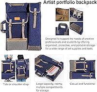 Vista 2 de TRANSON Art Portfolio Case Artist Mochila Bolsa de lona grande 26" x 19.5