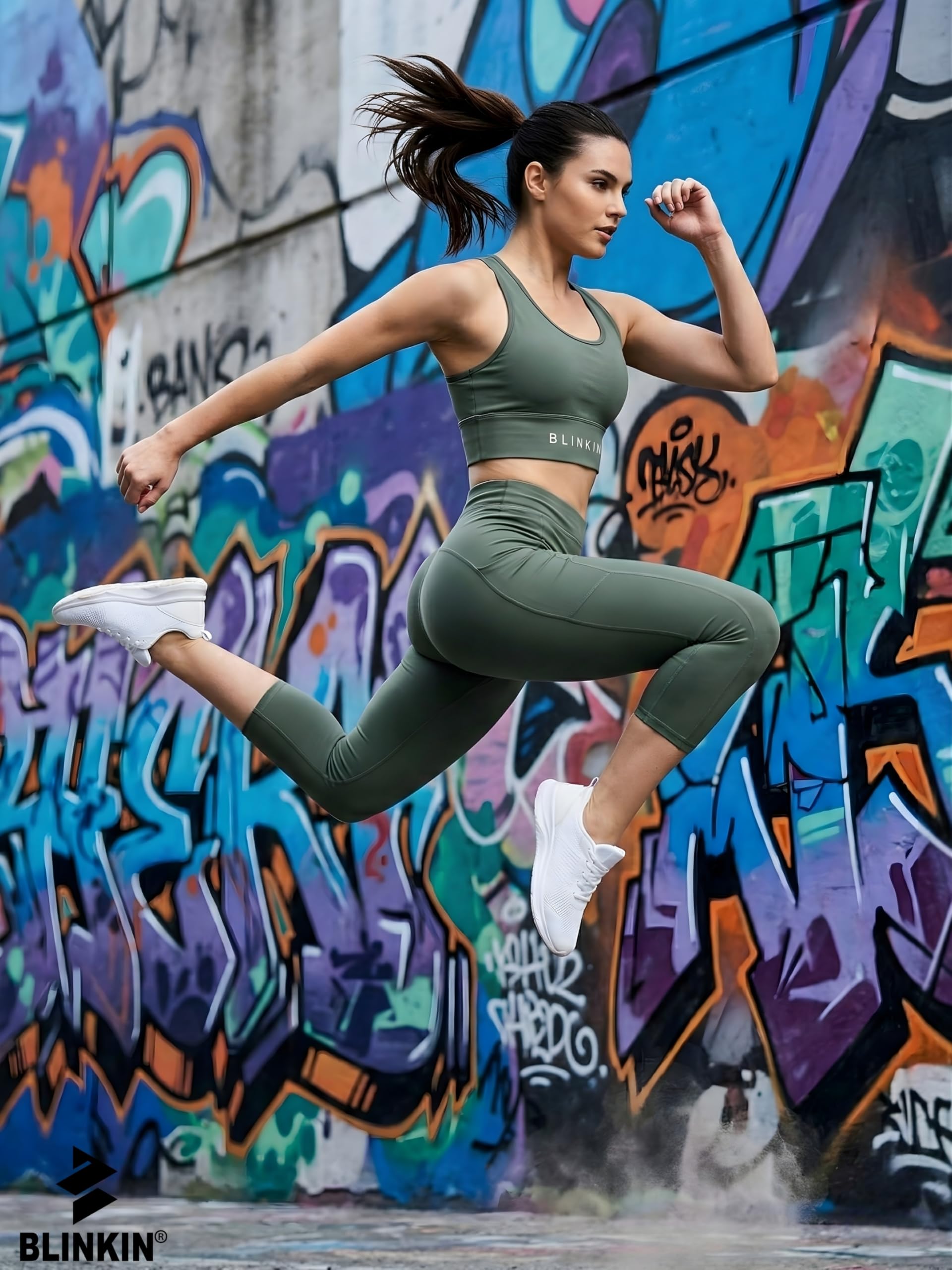 BLINKIN Pantalones de gimnasio 3/4 para mujer, entrenamiento, capri para mujer con bolsillos laterales, mallas capri para mujer, pantalones de yoga para mujer (015)