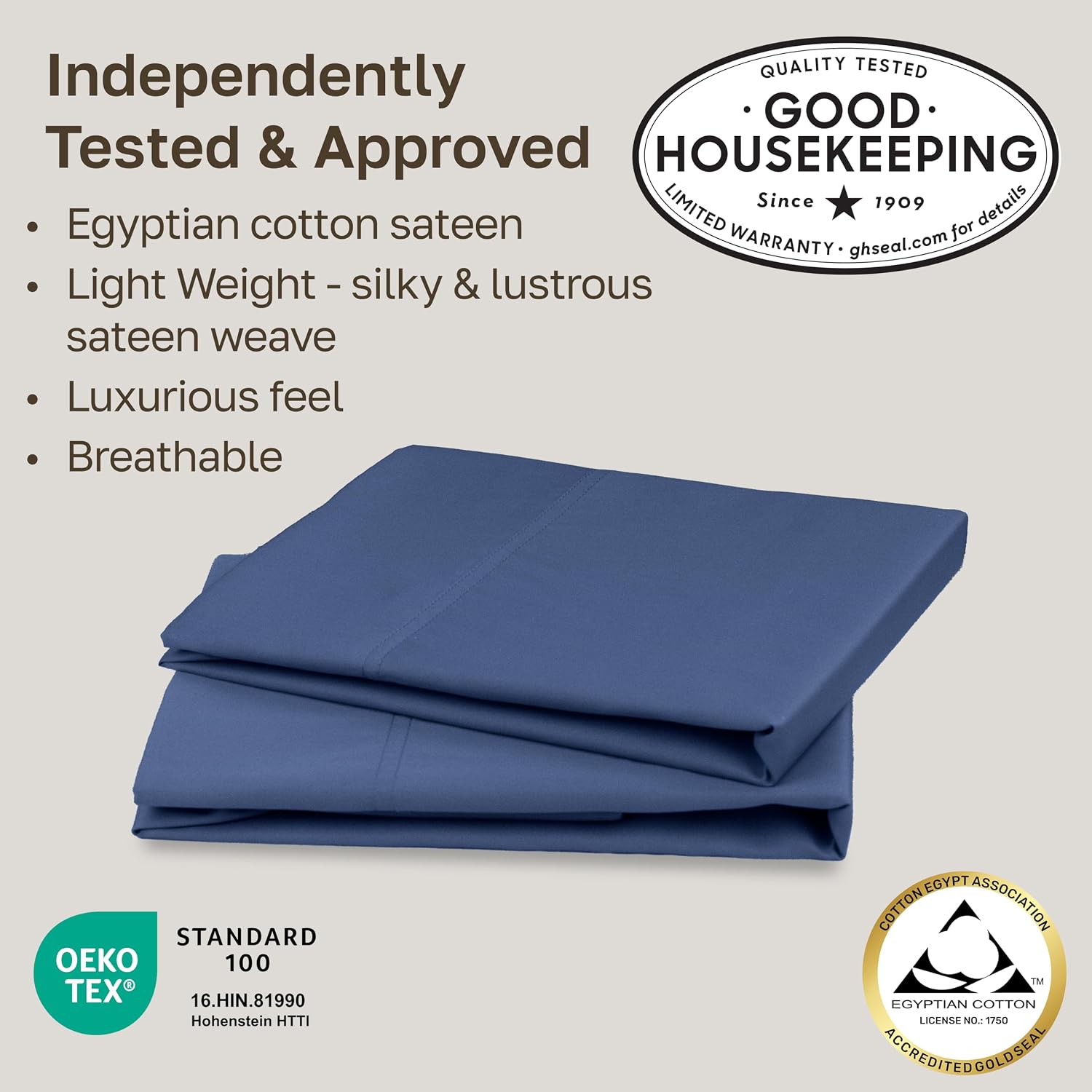 California Design Den 100% Egyptian Cotton 2-Pack Standard Pillow Case