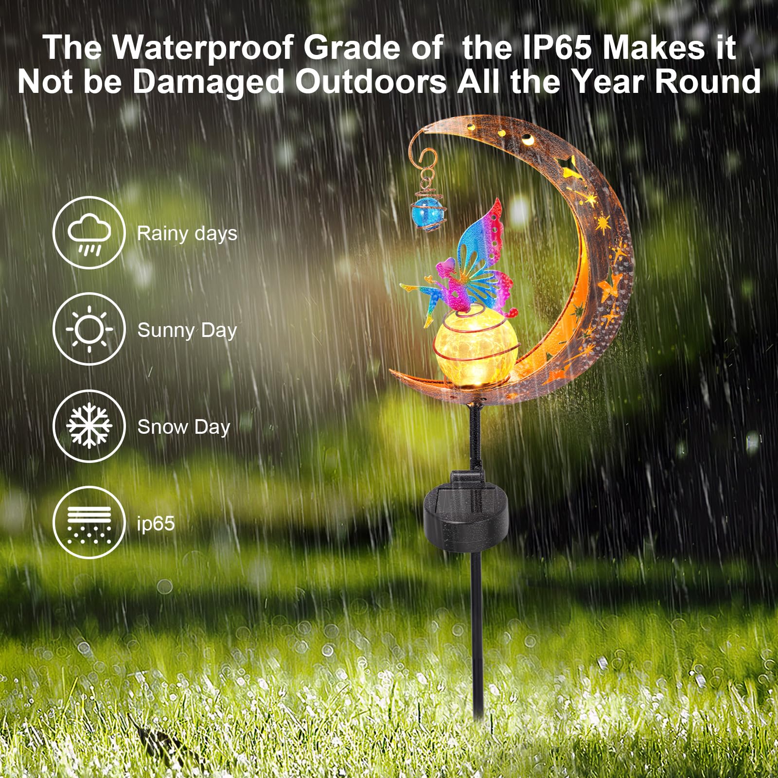 Solar Garden Ornaments, Fairy Solar lights Outdoor Garden Ornaments - Image 3