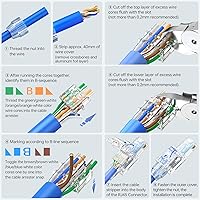 Vista 8 de EZ-Click - Conectores Cat7 RJ45 reutilizables sin herramientas, paquete de 6, transferencia de datos de alta velocidad de 10 Gigabit, funciona