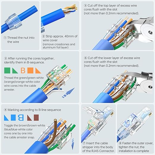 Conector RJ45 Cat7 Reutilizable 6 Pack 10 Gbps CNCOB miniatura 8